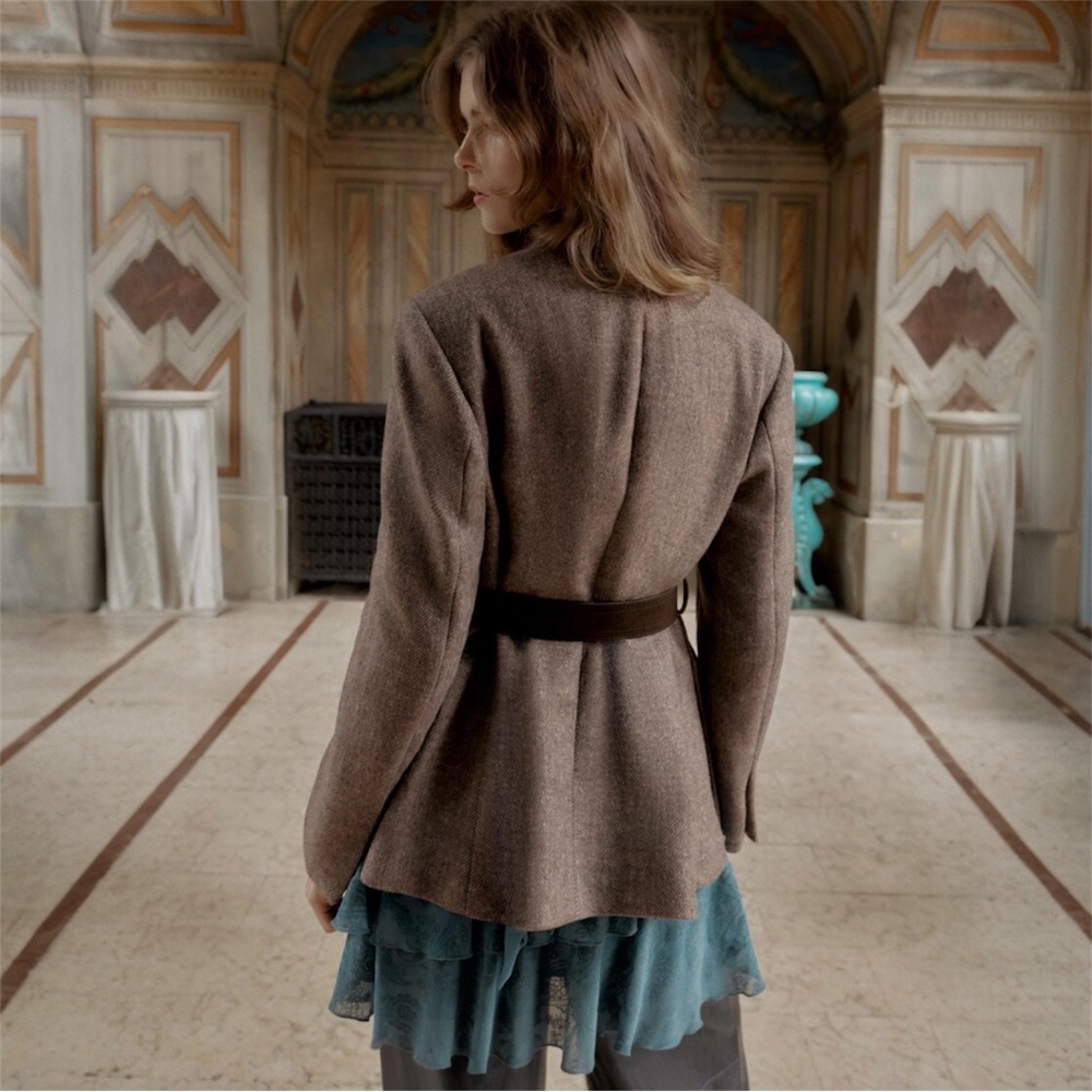 Zara Brown Blazer Jacket - Picture 4 of 15